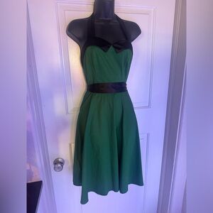 Pin up green halter Dress